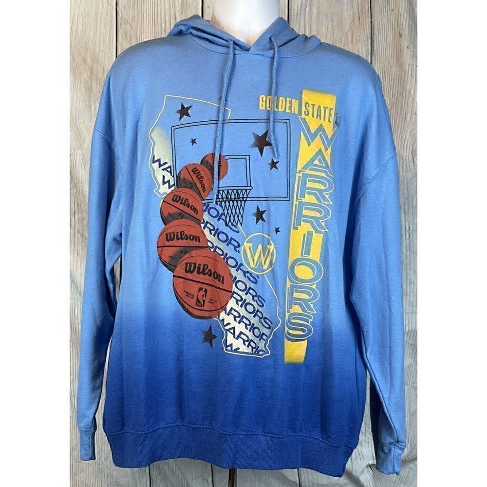 NWT NBA Womens XXL Golden State Warriors Hooded Sweatshirt Blue Hombre